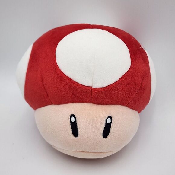 Super Mario Bros Kart Red 1UP Mushroom Plush Stuffed Toy Tomy Club Mocchi 6 Inch - Picture 1 of 4